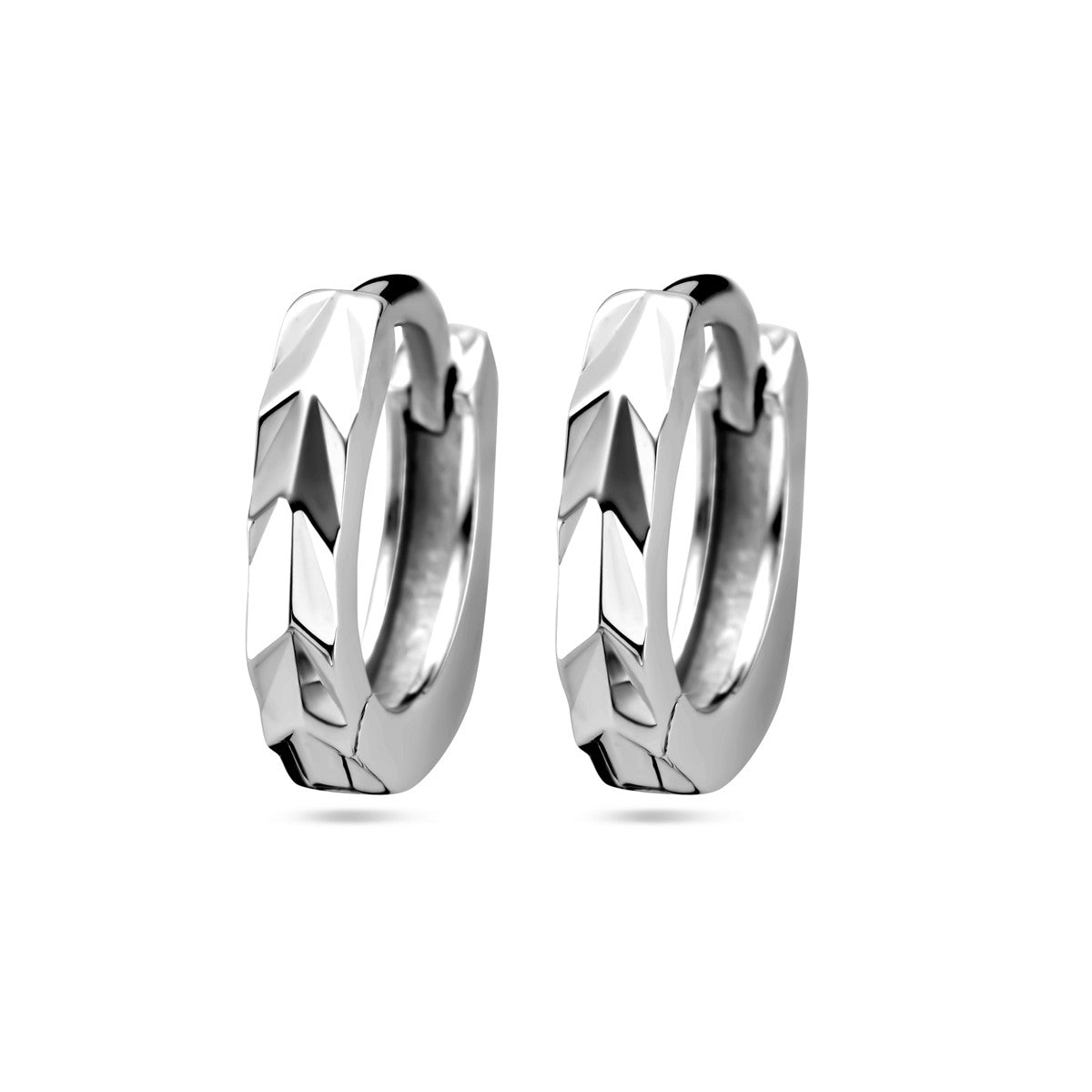 Fantasy Collection Oorbellen vlak 12 mm zilver