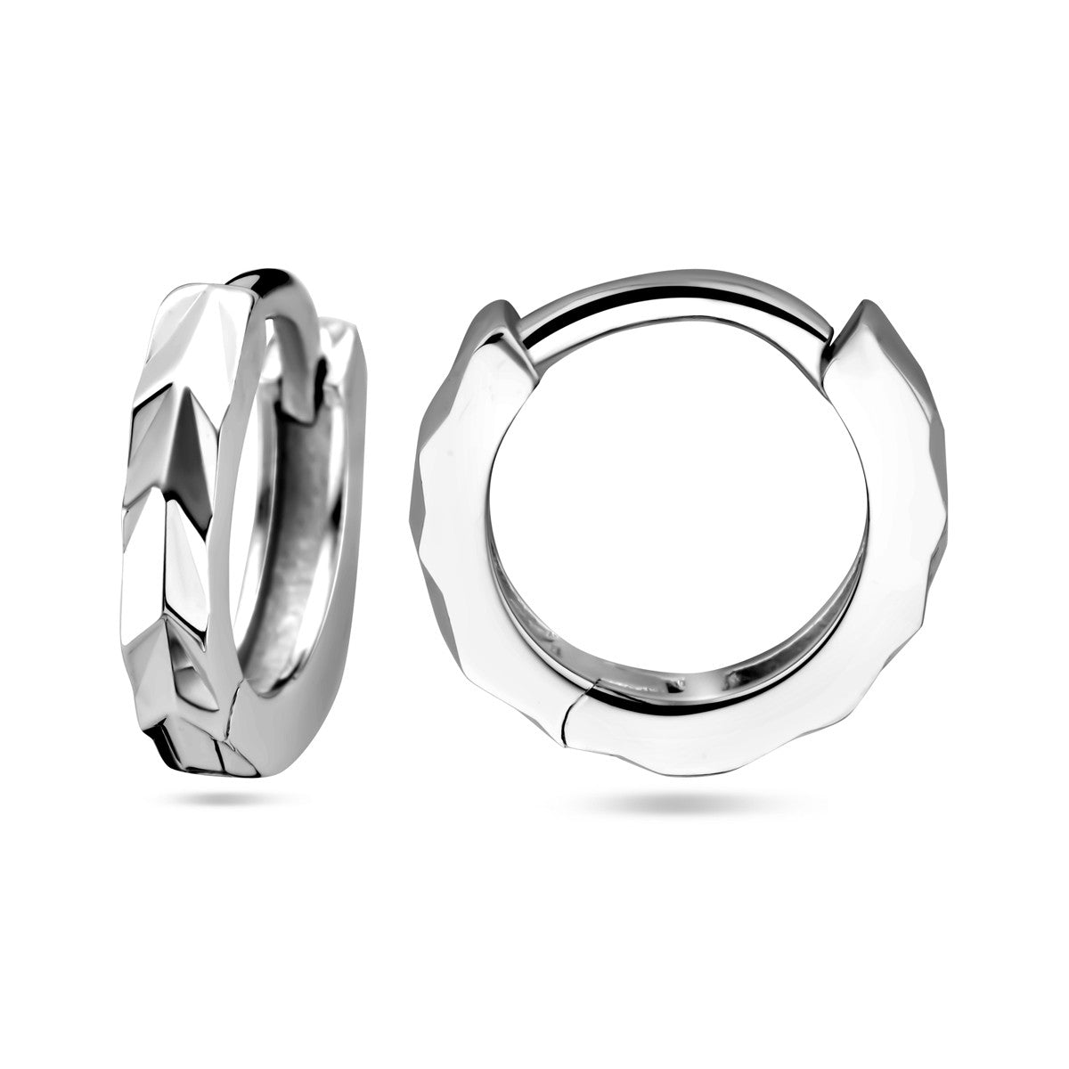 Fantasy Collection Oorbellen vlak 12 mm zilver