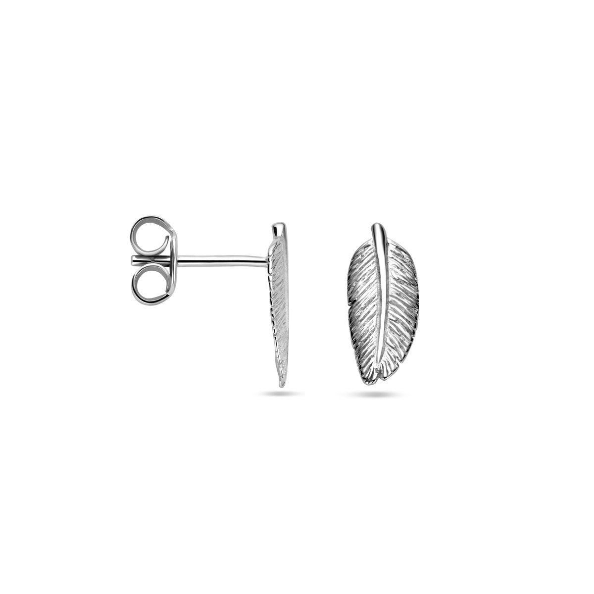 Fantasy Collection Oorbellen veer 12 mm zilver