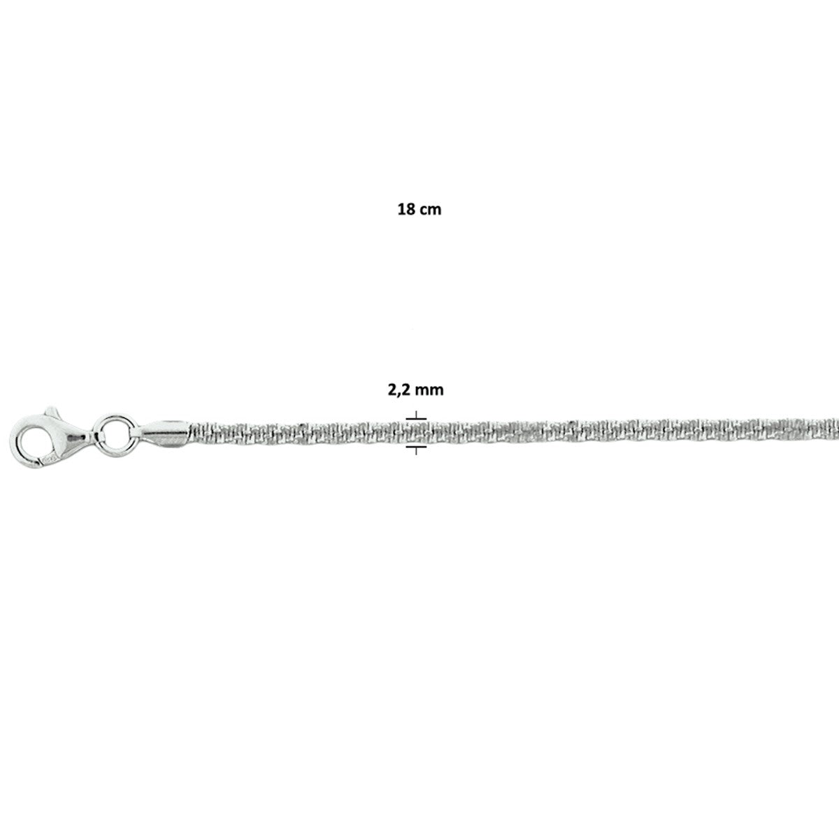 Fantasy Collection Armband fantasie 2,2 mm zilver