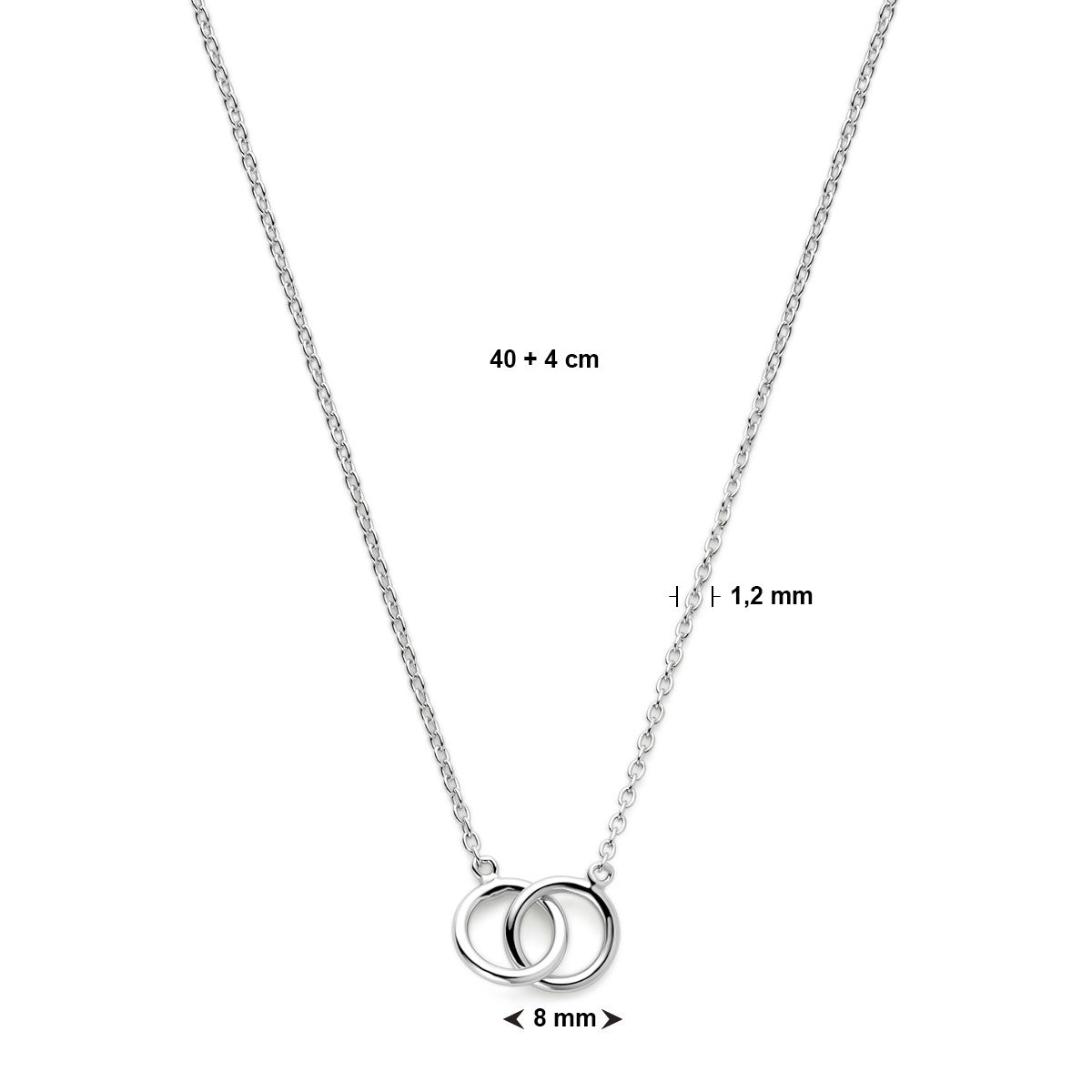 Fantasy Collection Collier rondjes 40 + 4 cm zilver