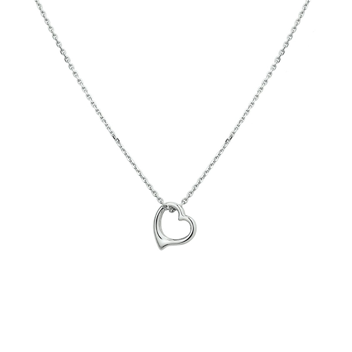 Fantasy Collection Collier hart 41 + 4 cm zilver