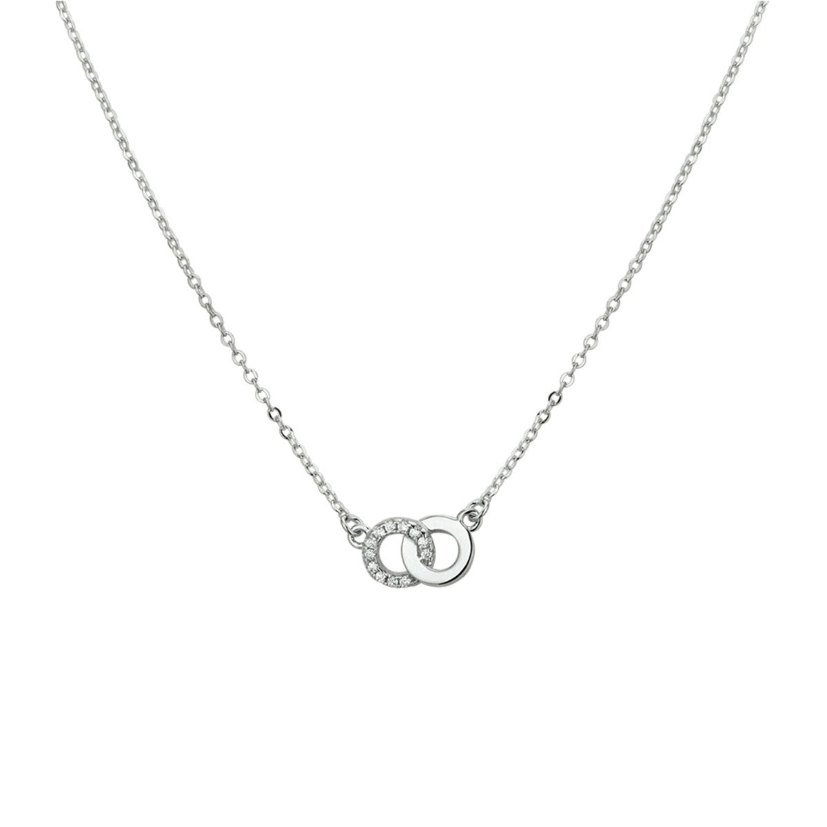 Fantasy Collection Collier rondje zirkonia 42 + 3 cm zilver