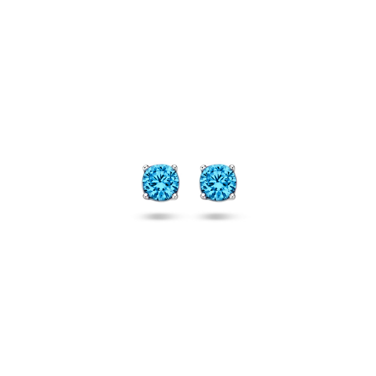 Oorknoppen zirkonia zilver gerhodineerd aqua blauw #Kleur_Aqua blauw