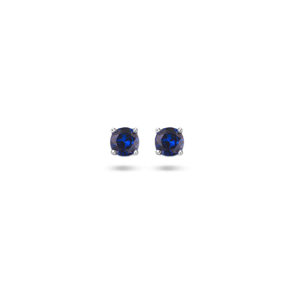 Oorknoppen zirkonia zilver gerhodineerd saffierblauw #Kleur_Saffierblauw