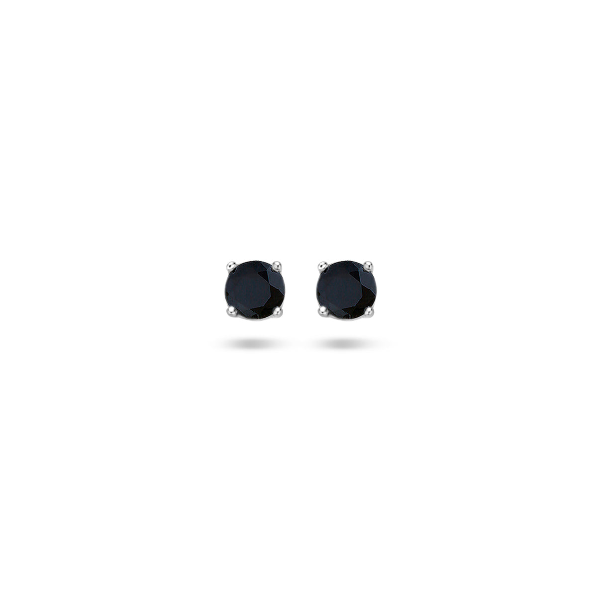 Oorknoppen zirkonia zilver gerhodineerd zwart #Kleur_Zwart