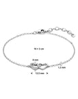 Zilver Gerhodineerd Armband Hartjes En Zirkonia 16 + 3 Cm 1325706 - PansiteNederland.nl