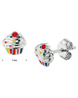 Zilveren oorknoppen cupcake - PSN1325867 - PansiteNederland.nl