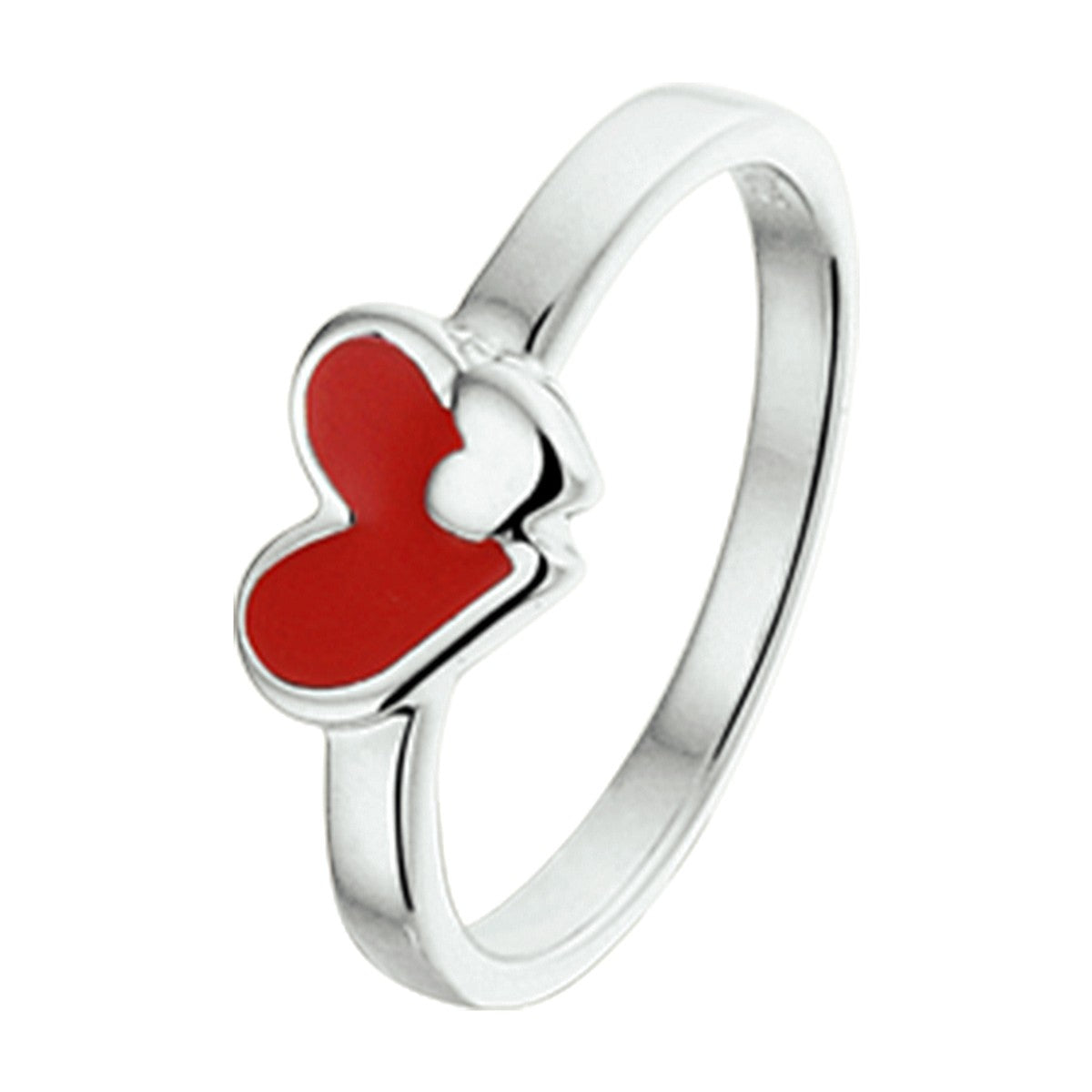 Fantasy Collection Ring hartjes emaille zilver