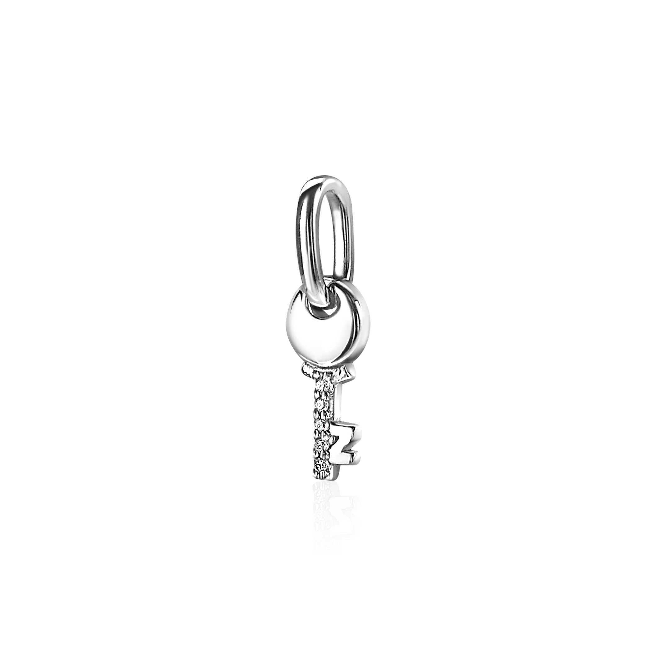 ZINZI Zilveren Hanger wit - ZIH2081