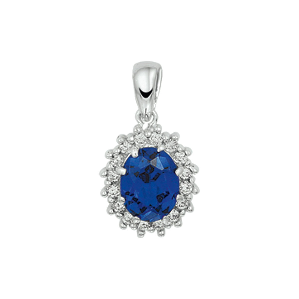 Fantasy Collection Hanger zirkonia en synthetische saffier halo zilver