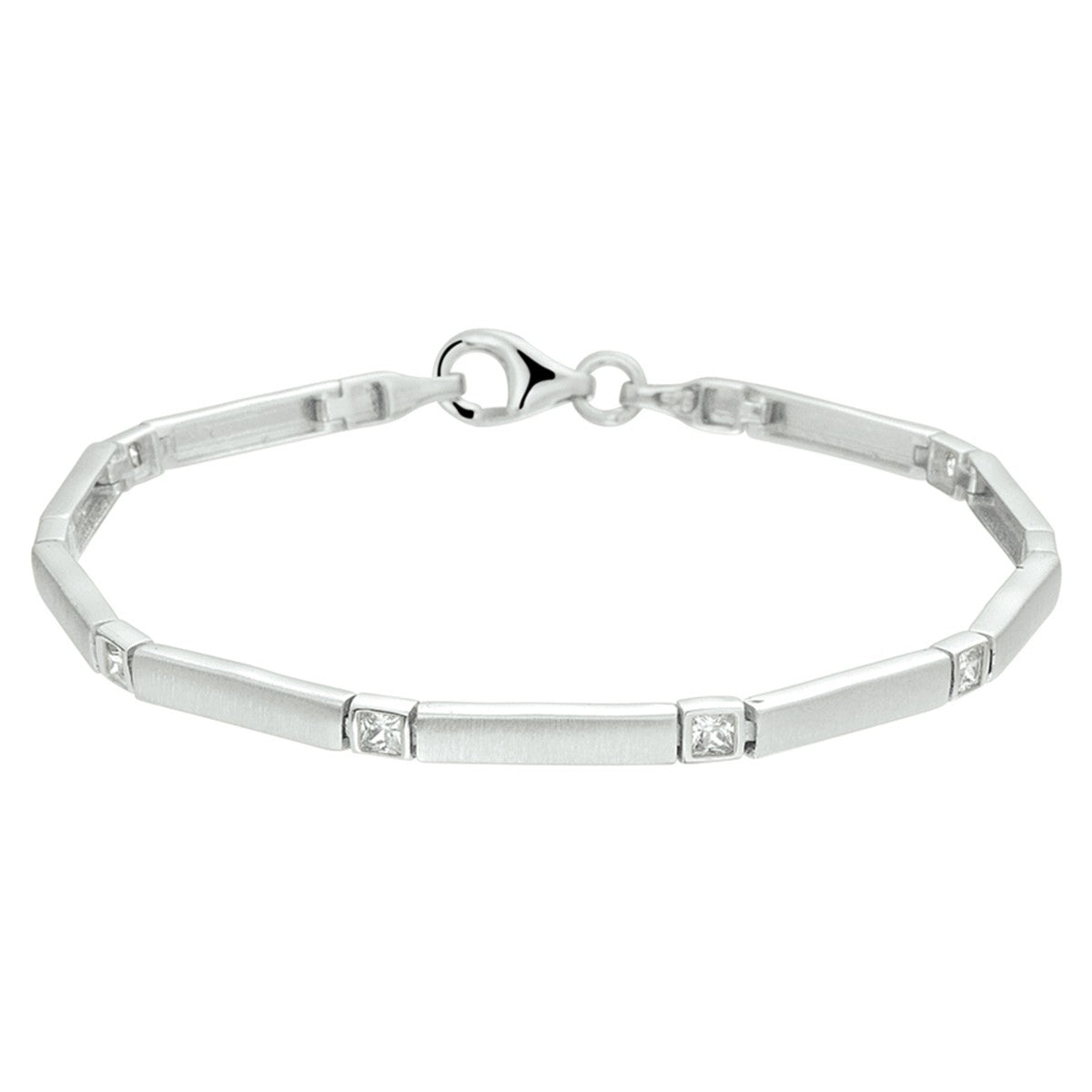 Fantasy Collection Armband poli/mat zirkonia 3,3 mm 19 cm zilver