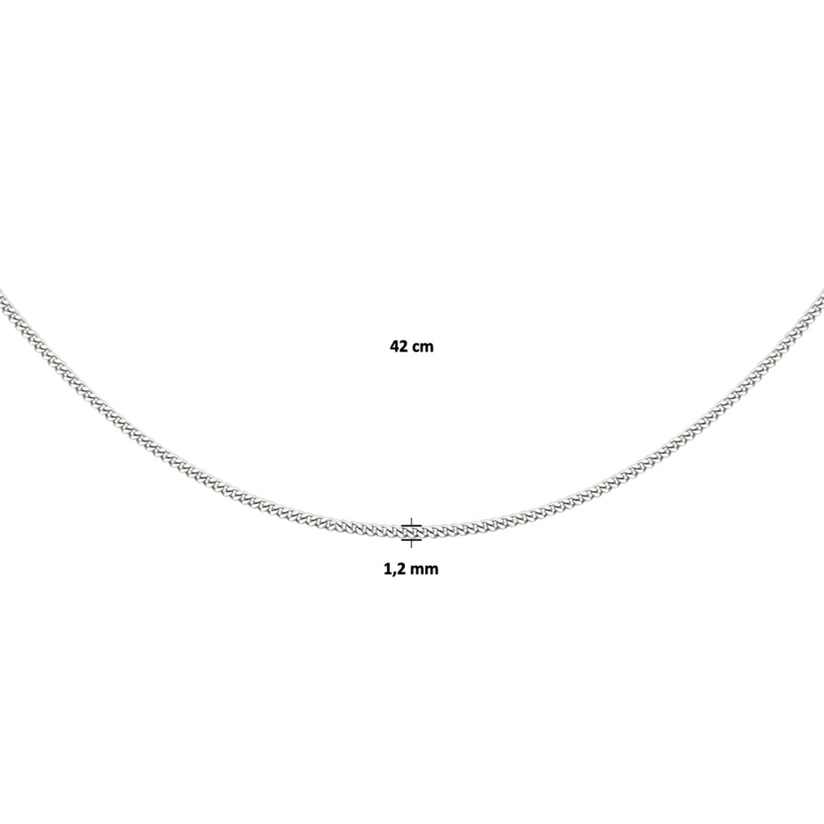 Fantasy Collection Collier gourmette 1,2 mm zilver
