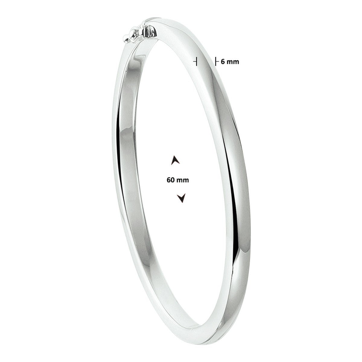 Fantasy Collection Bangle scharnier massief 6 mm zilver
