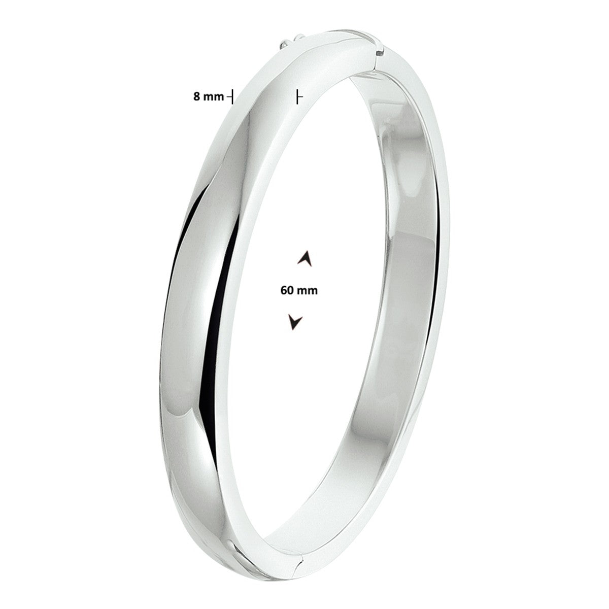 Fantasy Collection Bangle scharnier massief 8 mm zilver