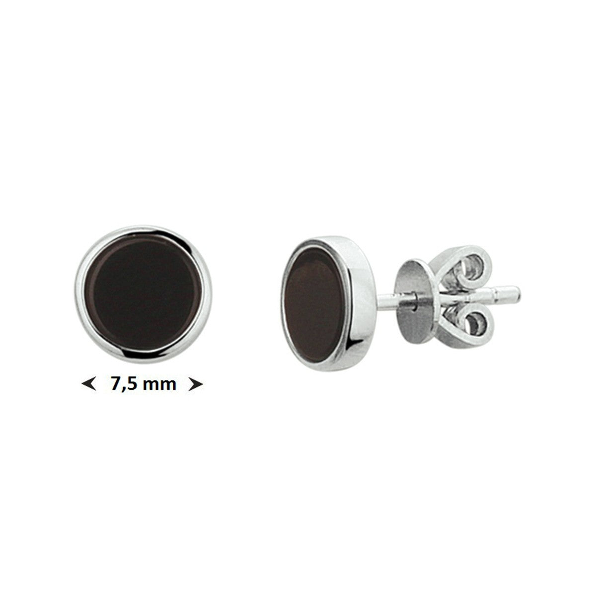 Fantasy Collection Oorbellen onyx zilver