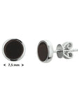 Zilver Gerhodineerd Oorknoppen Onyx 1326610 - PansiteNederland.nl