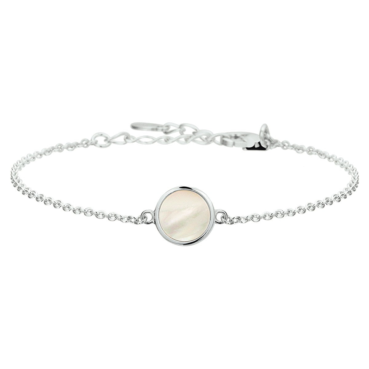 Fantasy Collection Armband parelmoer 17 + 2 cm zilver