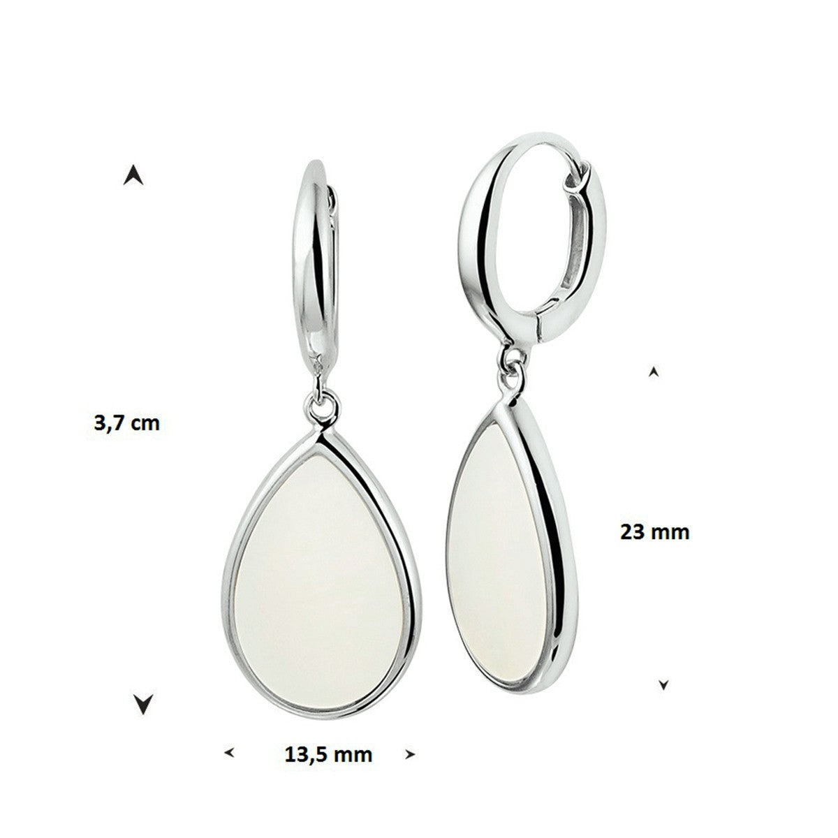 Fantasy Collection Oorbellen parelmoer zilver