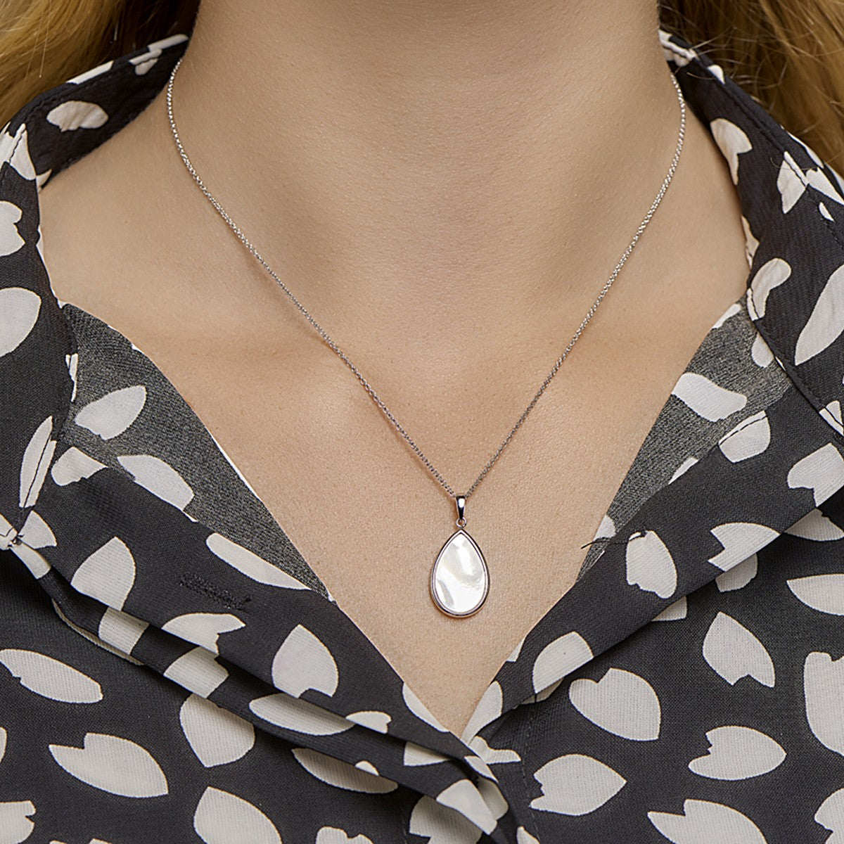Fantasy Collection Collier parelmoer 42 + 3 cm zilver