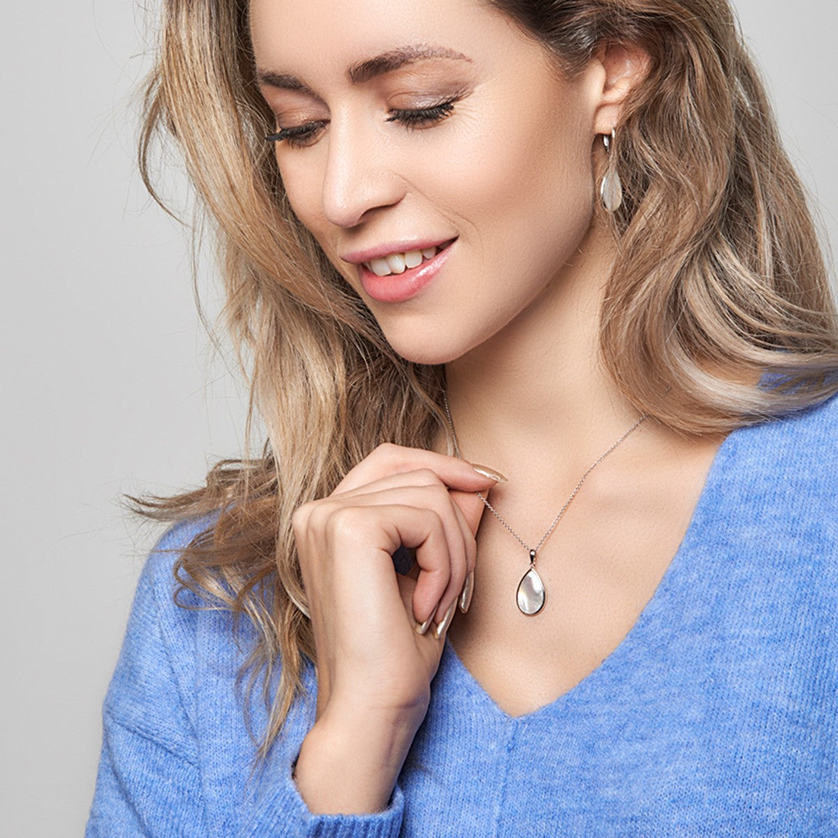 Fantasy Collection Collier parelmoer 42 + 3 cm zilver
