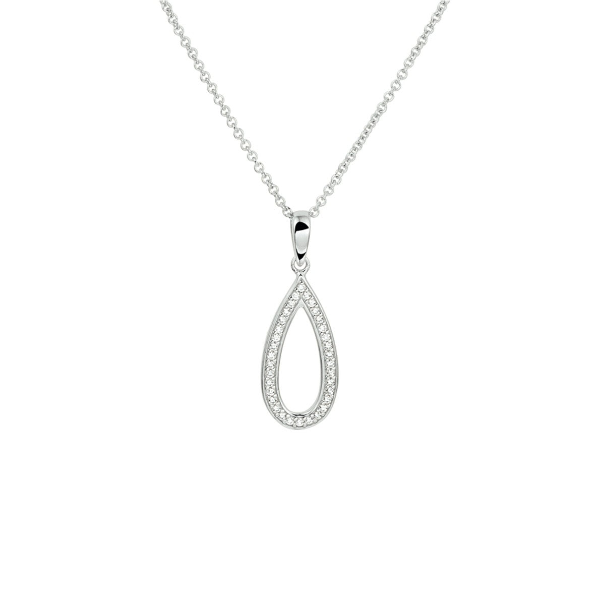Fantasy Collection Collier zirkonia 42 + 3 cm zilver
