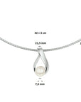 zilver gerhodineerd collier parel 42 + 3 cm 1326692 - PansiteNederland.nl