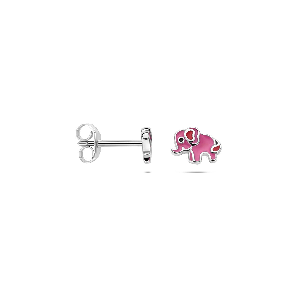 Oorbellen olifant emaille zilver