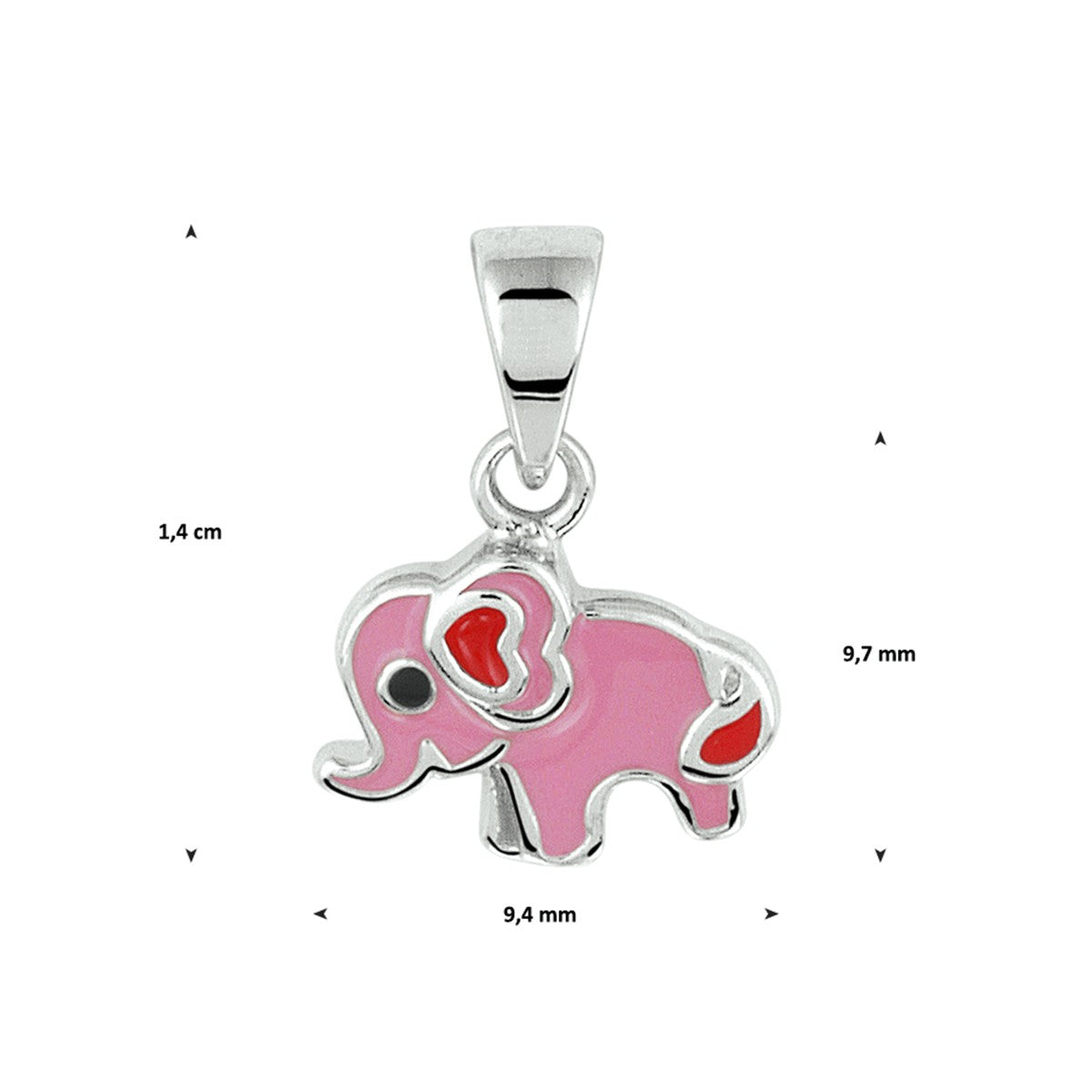 Fantasy Collection Hanger olifant emaille zilver