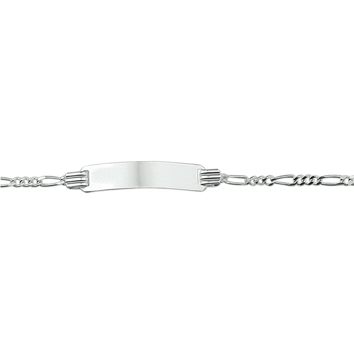 Fantasy Collection Graveerarmband figaro plaat 4,8 mm 13 - 15 cm zilver