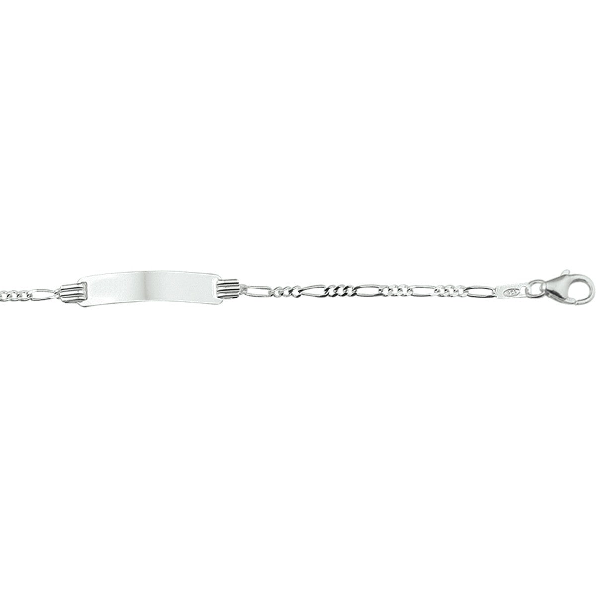 Fantasy Collection Graveerarmband figaro plaat 4,8 mm 13 - 15 cm zilver