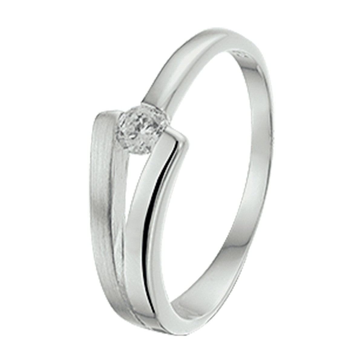 Fantasy Collection Ring zirkonia poli/mat zilver