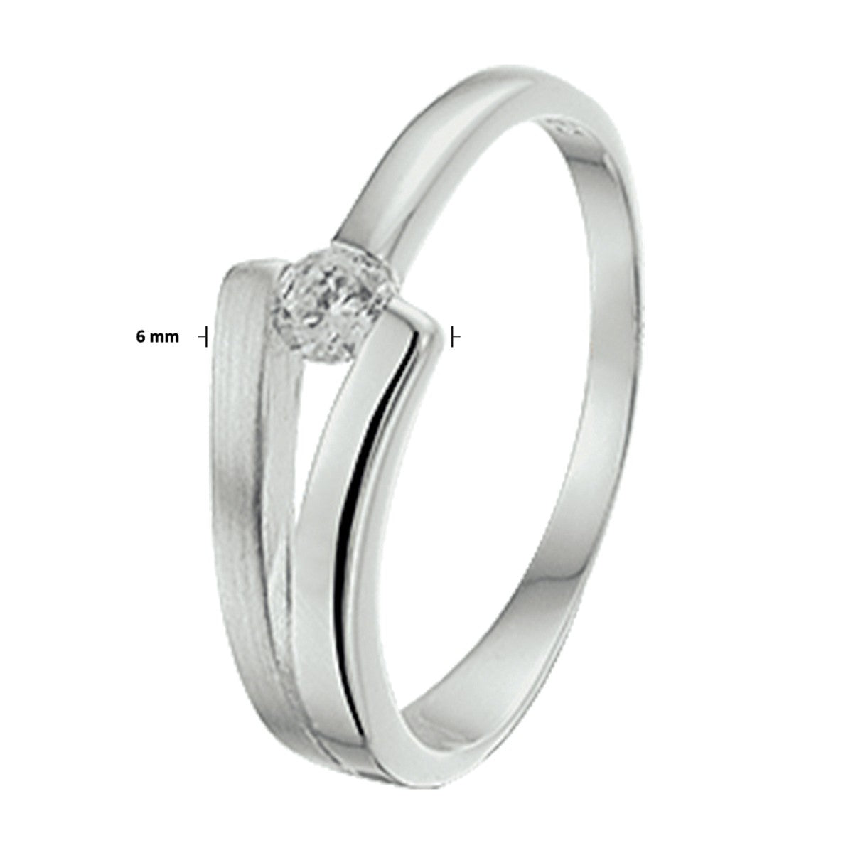 Fantasy Collection Ring zirkonia poli/mat zilver