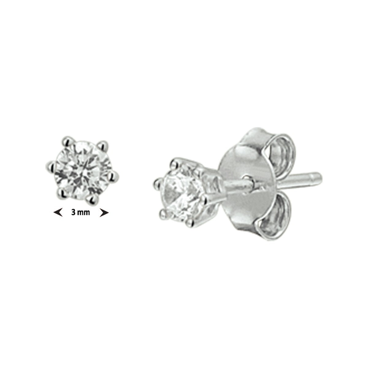 Fantasy Collection Oorbellen zirkonia zilver