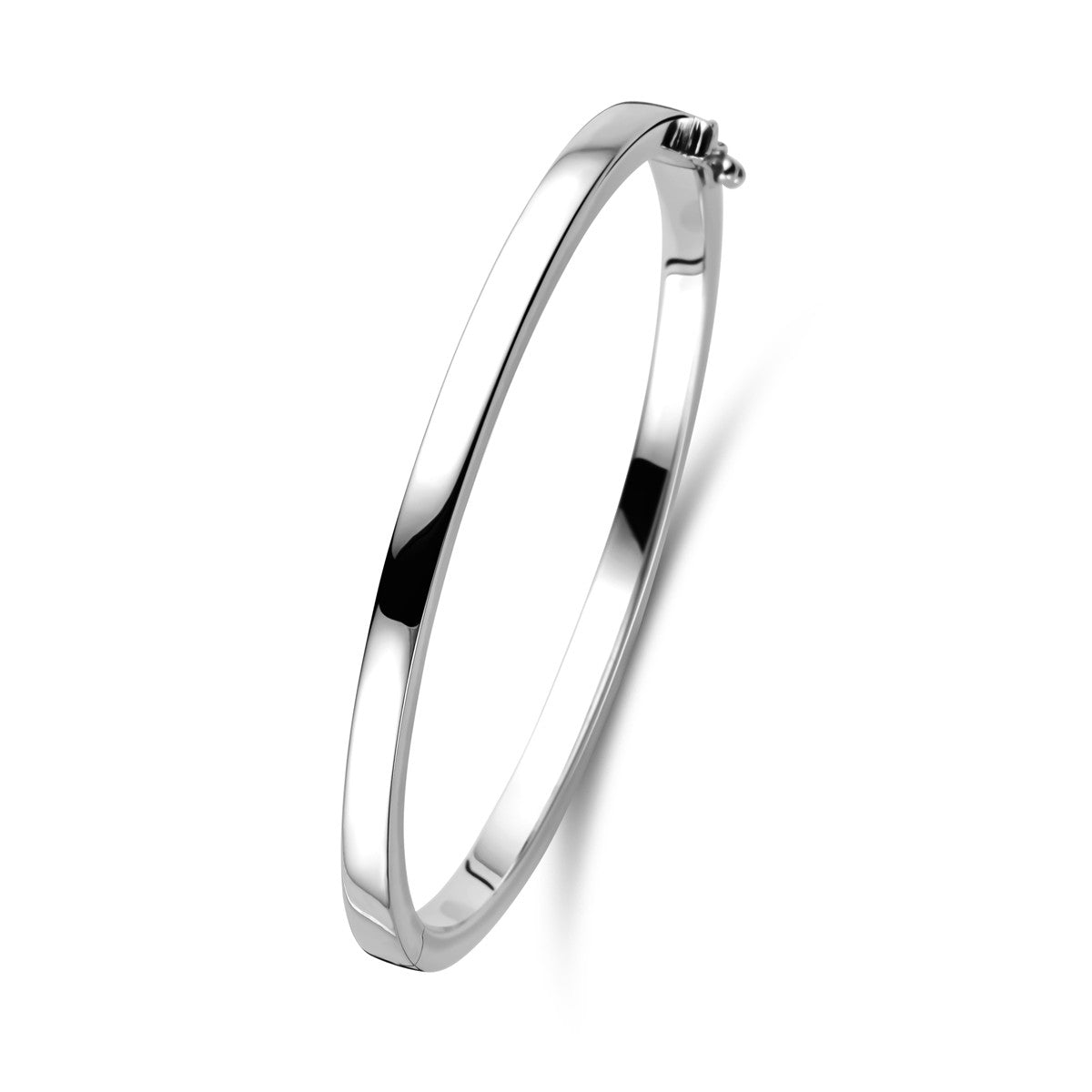 bangle vlak scharnier massief 4,0 mm zilver gerhodineerd - PansiteNederland.nl