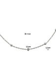 zilver gerhodineerd collier bolletjes 1,2 mm 40 + 4 cm 1327014 - PansiteNederland.nl