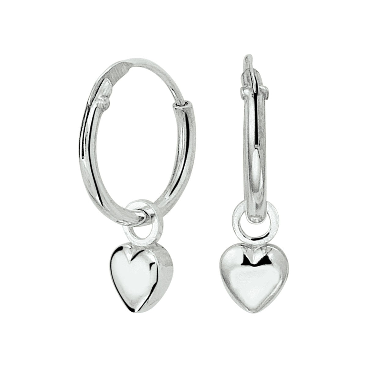 Fantasy Collection Oorbellen hart zilver