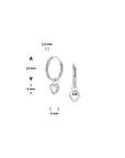 Zilver Gerhodineerd Oorringen Hart 1327073 - PansiteNederland.nl