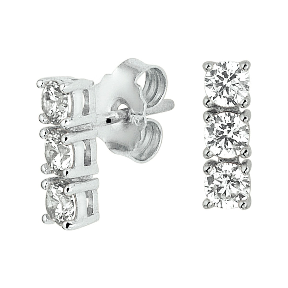 Fantasy Collection Oorbellen zirkonia 10 mm zilver