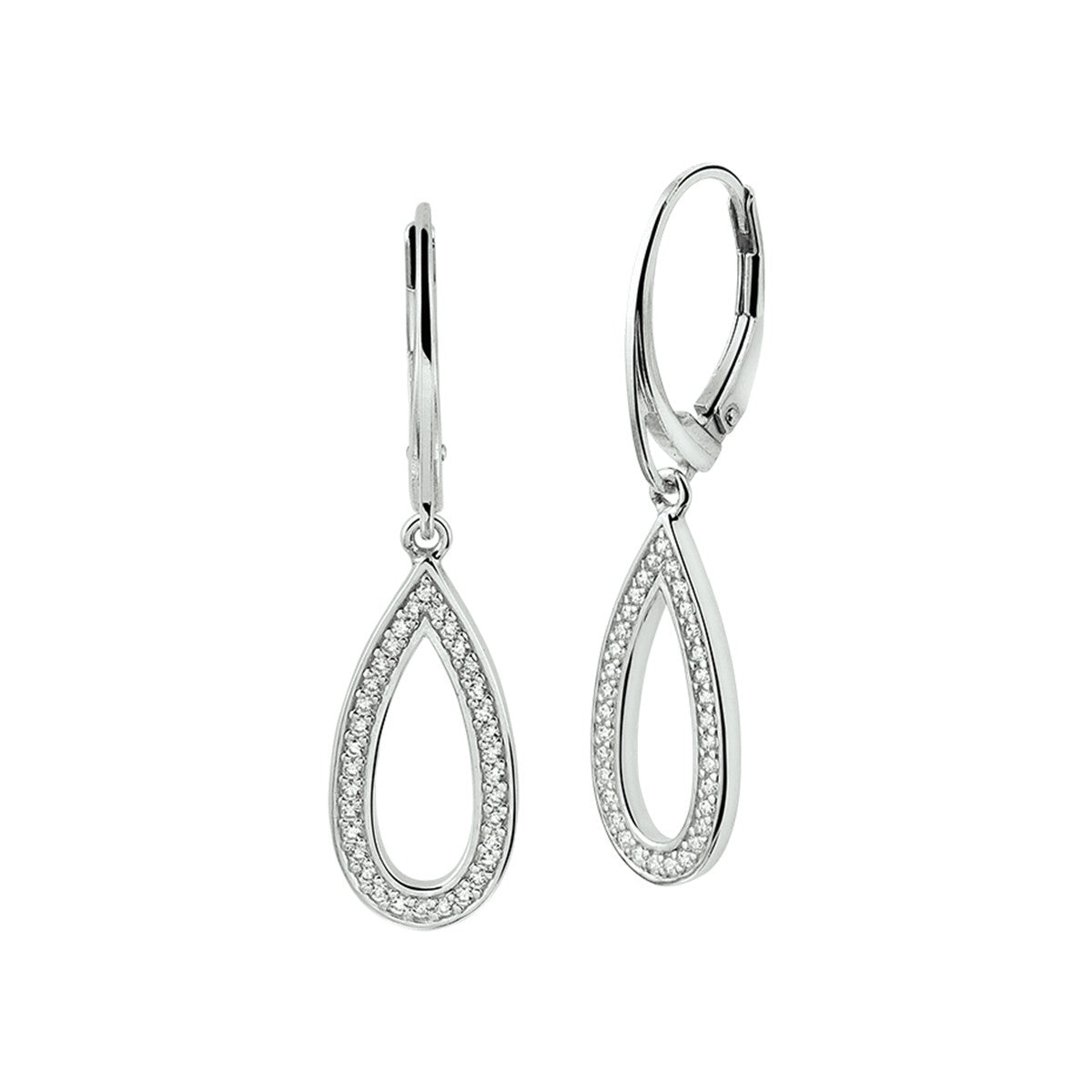 Zilveren Gerhodineerde Oorhangers zirkonia brisur haak - 1327088 - PansiteNederland.nl