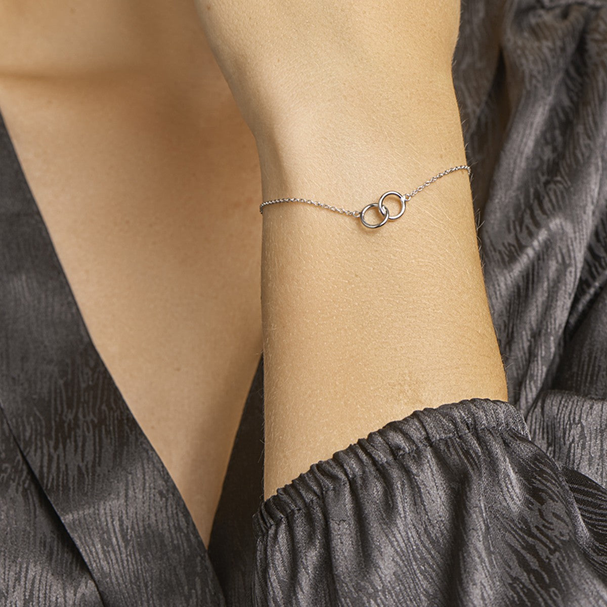 Fantasy Collection Armband rondjes 1,2 mm 16 + 3 cm zilver
