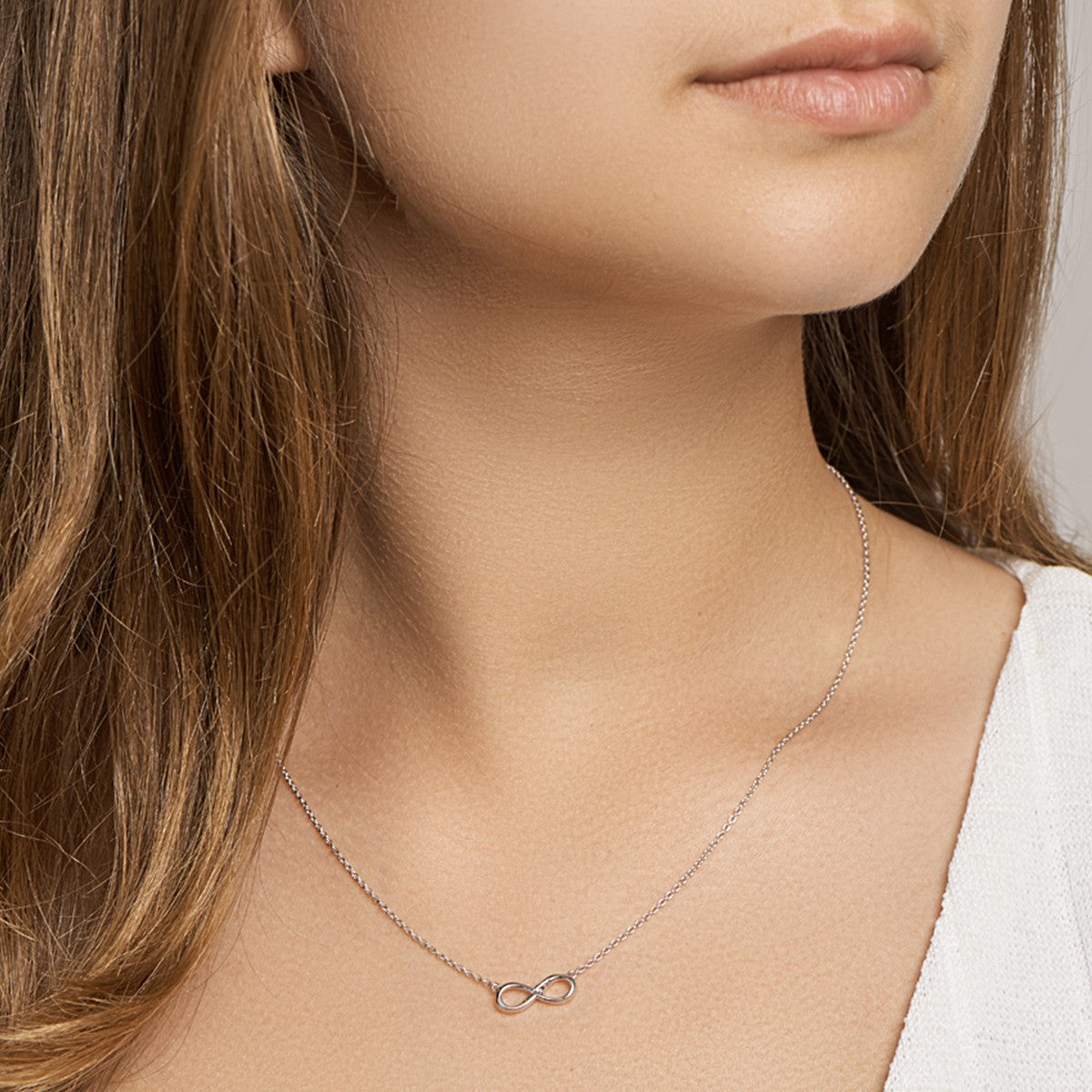 Fantasy Collection Collier infinity zirkonia 41 + 4 cm zilver
