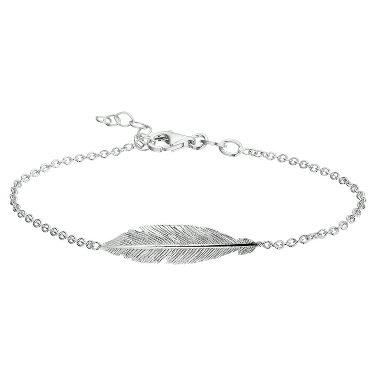 Fantasy Collection Armband veer 16,5 + 2,5 cm zilver