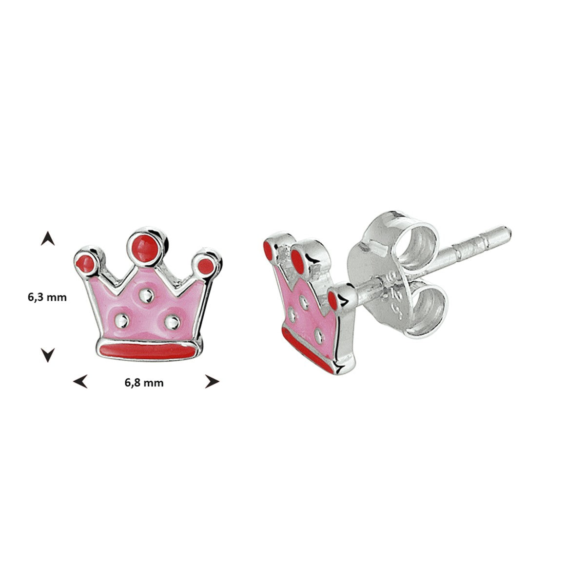 Fantasy Collection Oorbellen kroon zilver