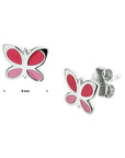 Zilver Gerhodineerd Oorknoppen Vlinder 1327177 - PansiteNederland.nl
