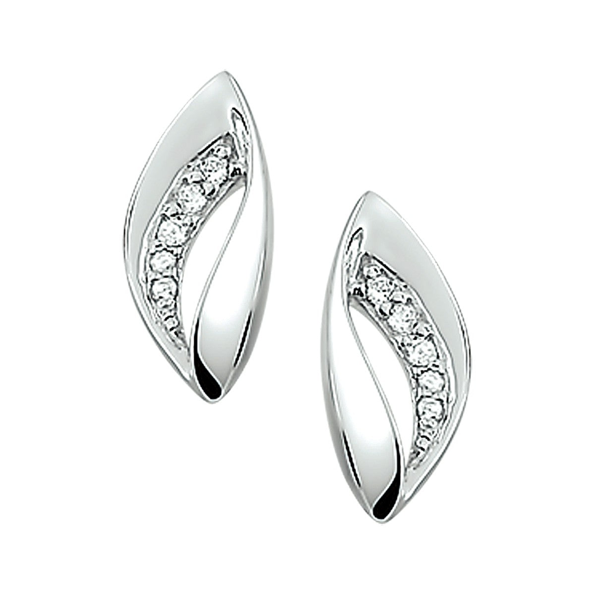 Fantasy Collection Oorbellen zirkonia 13,7 mm zilver