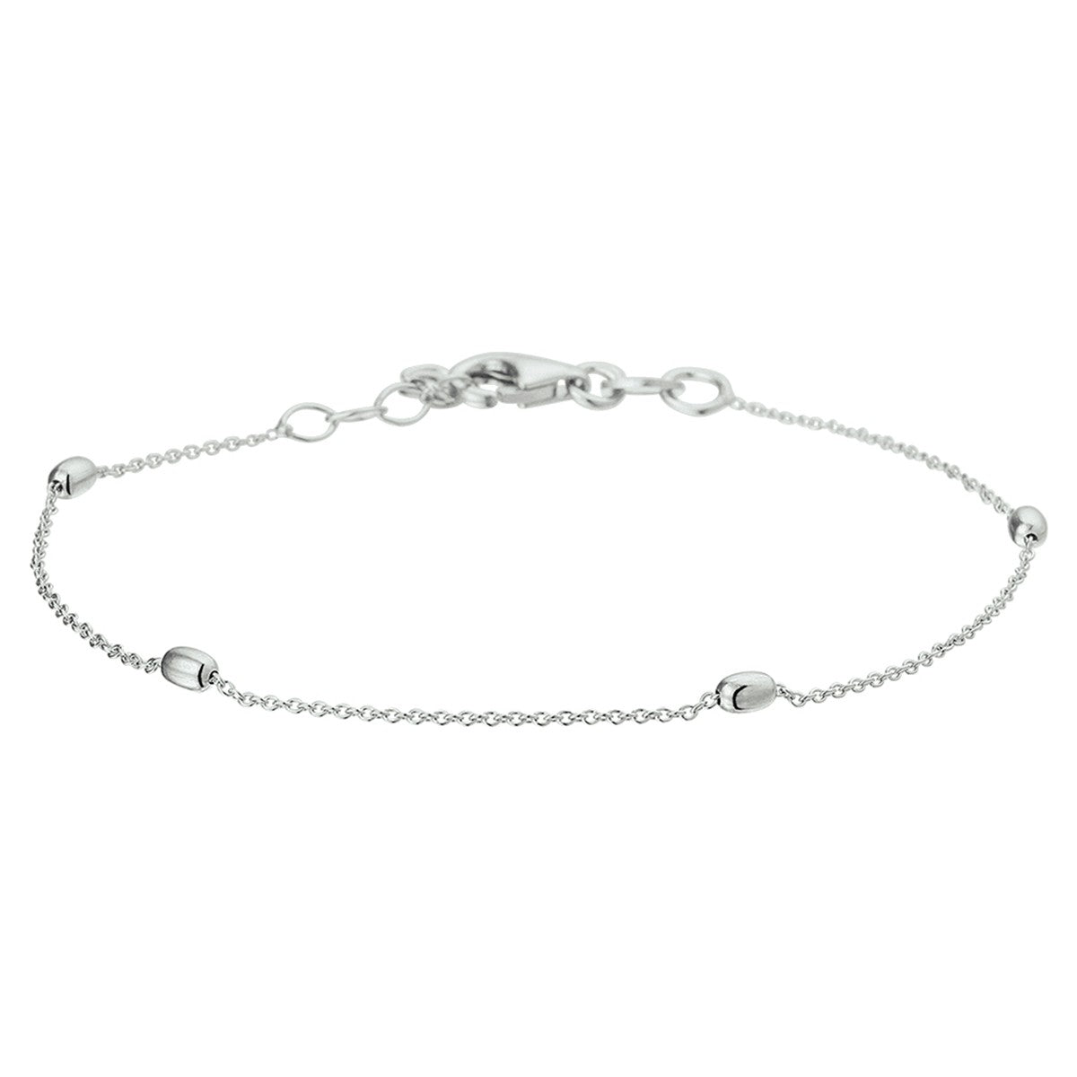 Fantasy Collection Armband bolletjes 1,0 mm 17+ 2 cm zilver