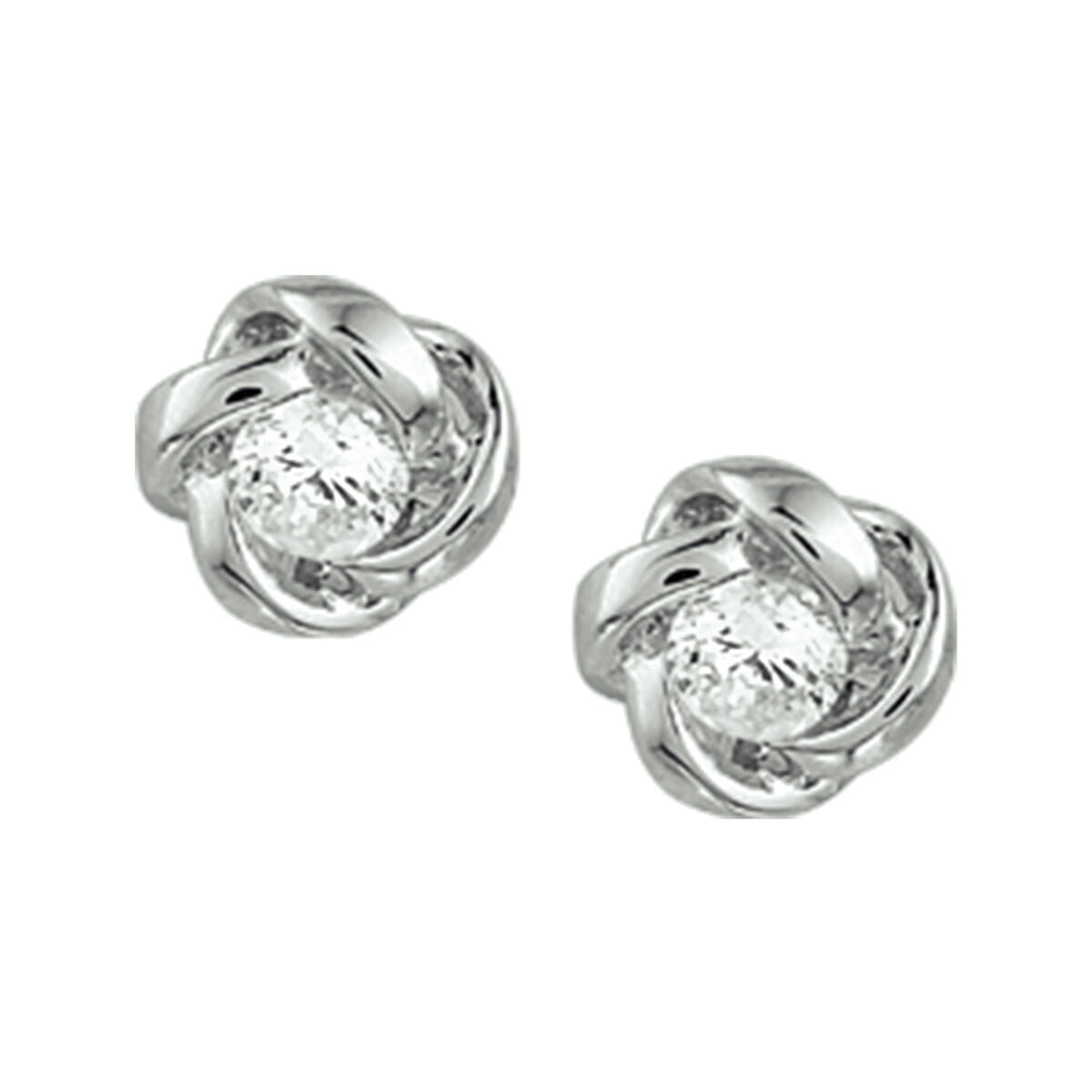 Fantasy Collection Oorbellen bloem en zirkonia zilver