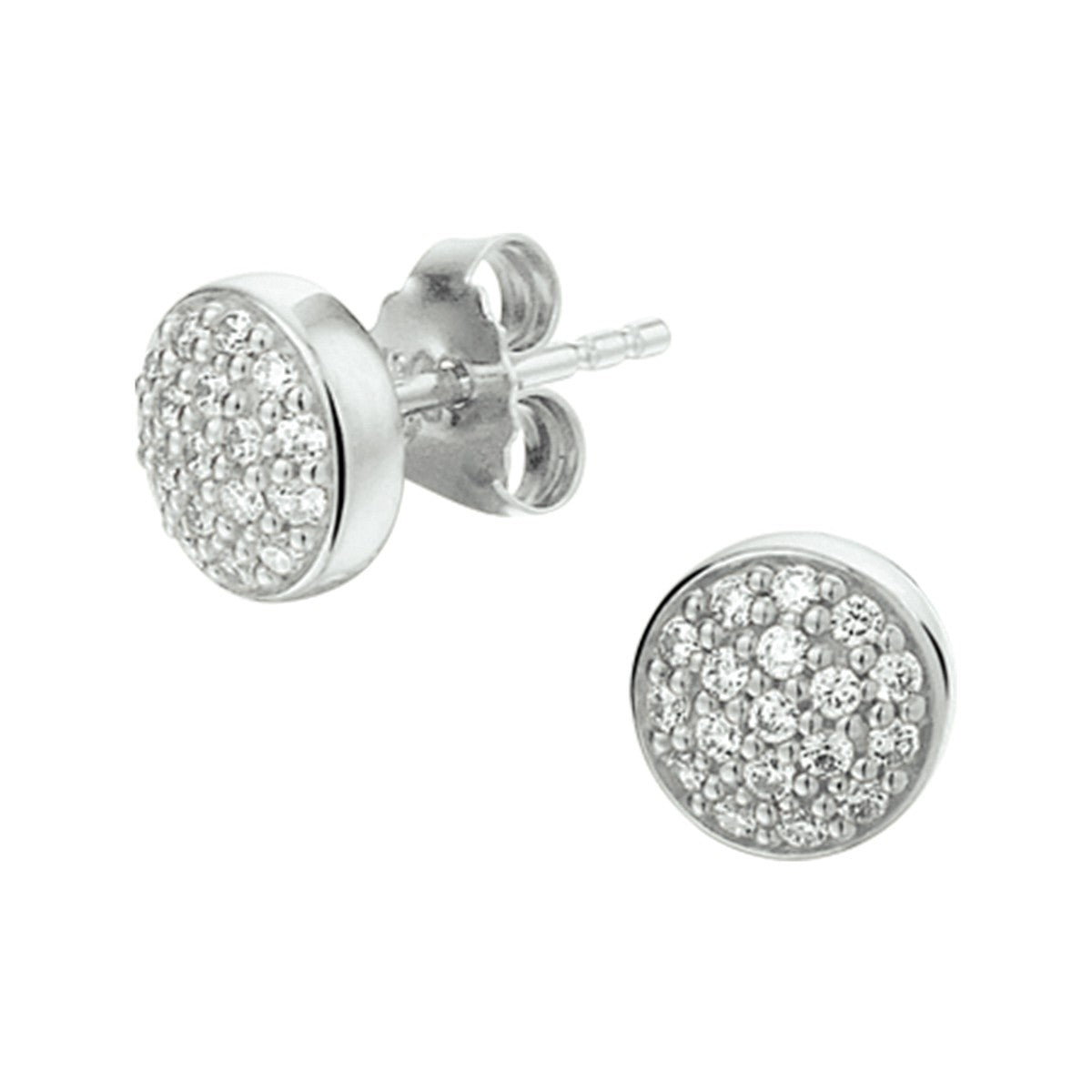 Fantasy Collection Oorbellen zirkonia 7,5 mm zilver