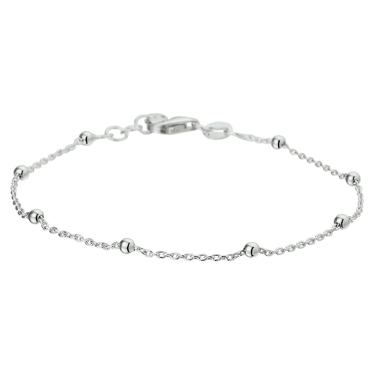 Fantasy Collection Armband bolletjes 1,2 mm 17 + 2 cm zilver
